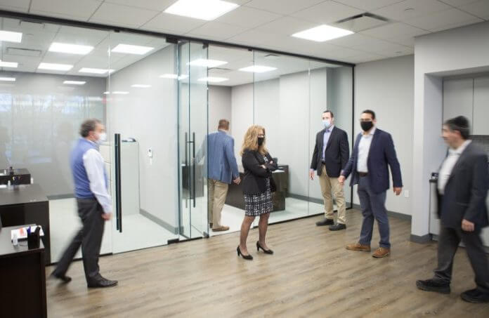 awyers from Sills Cummis & Gross at the satellite office at Bell Works in Holmdel.